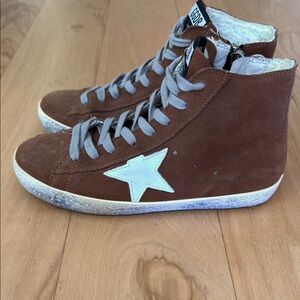 Golden Goose brown suede hi tops women’s size 37/7US